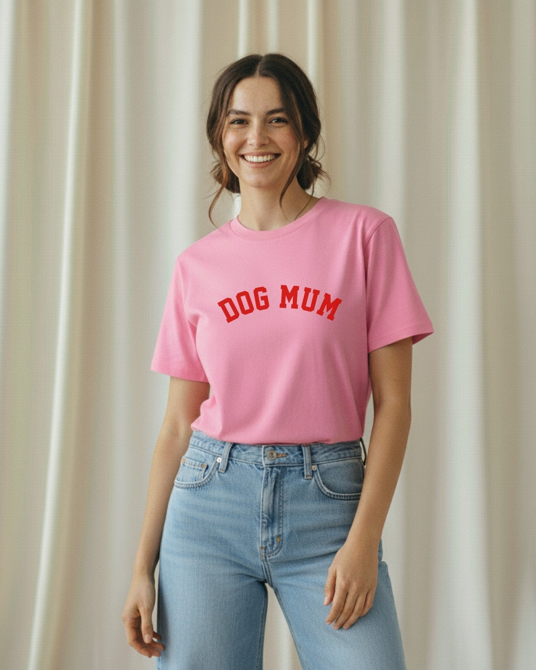 Organic Shirt 'DOG MUM' | Bubble Pink