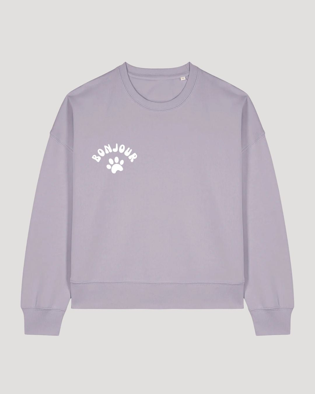 Limited | Organic Sweatshirt 'BONJOUR' | Lavendel