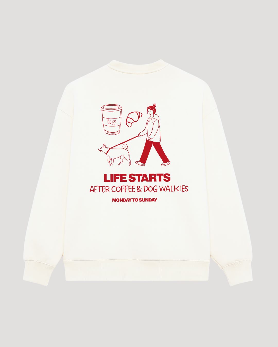 Limited | Organic Sweatshirt 'life starts after coffee & walkies'