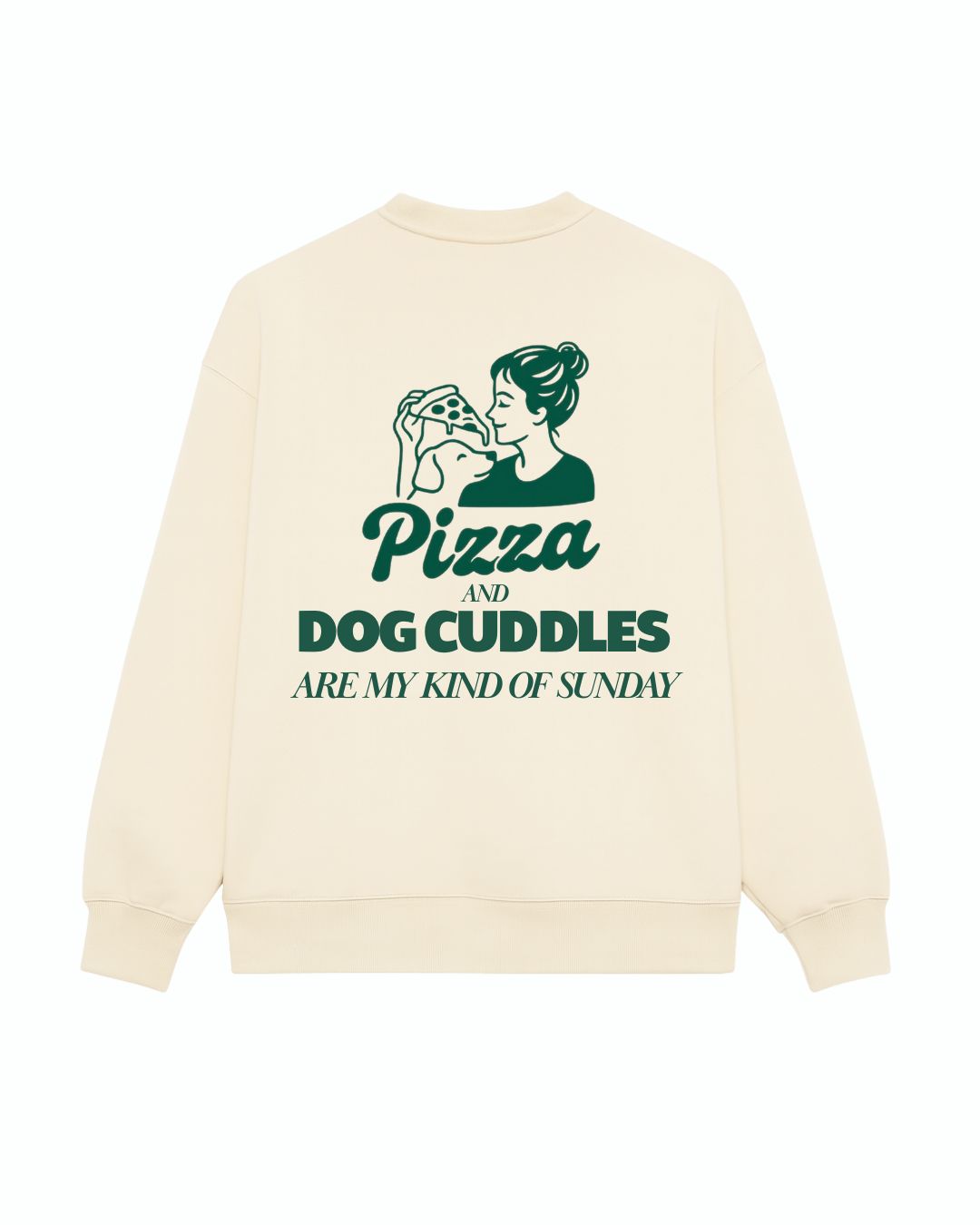 Limited | Organic Sweatshirt 'pizza and dog cuddles'