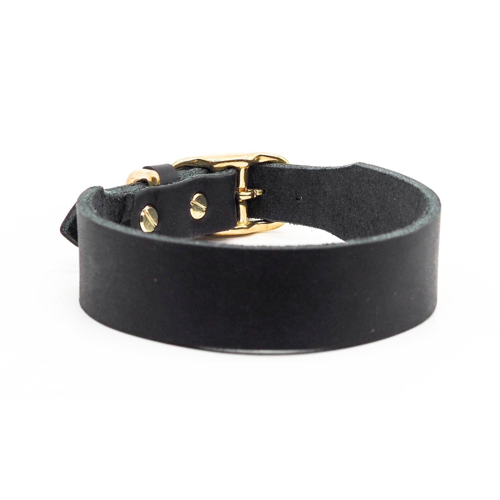 Personalisierbares Lederhalsband mit Name | Schwarz