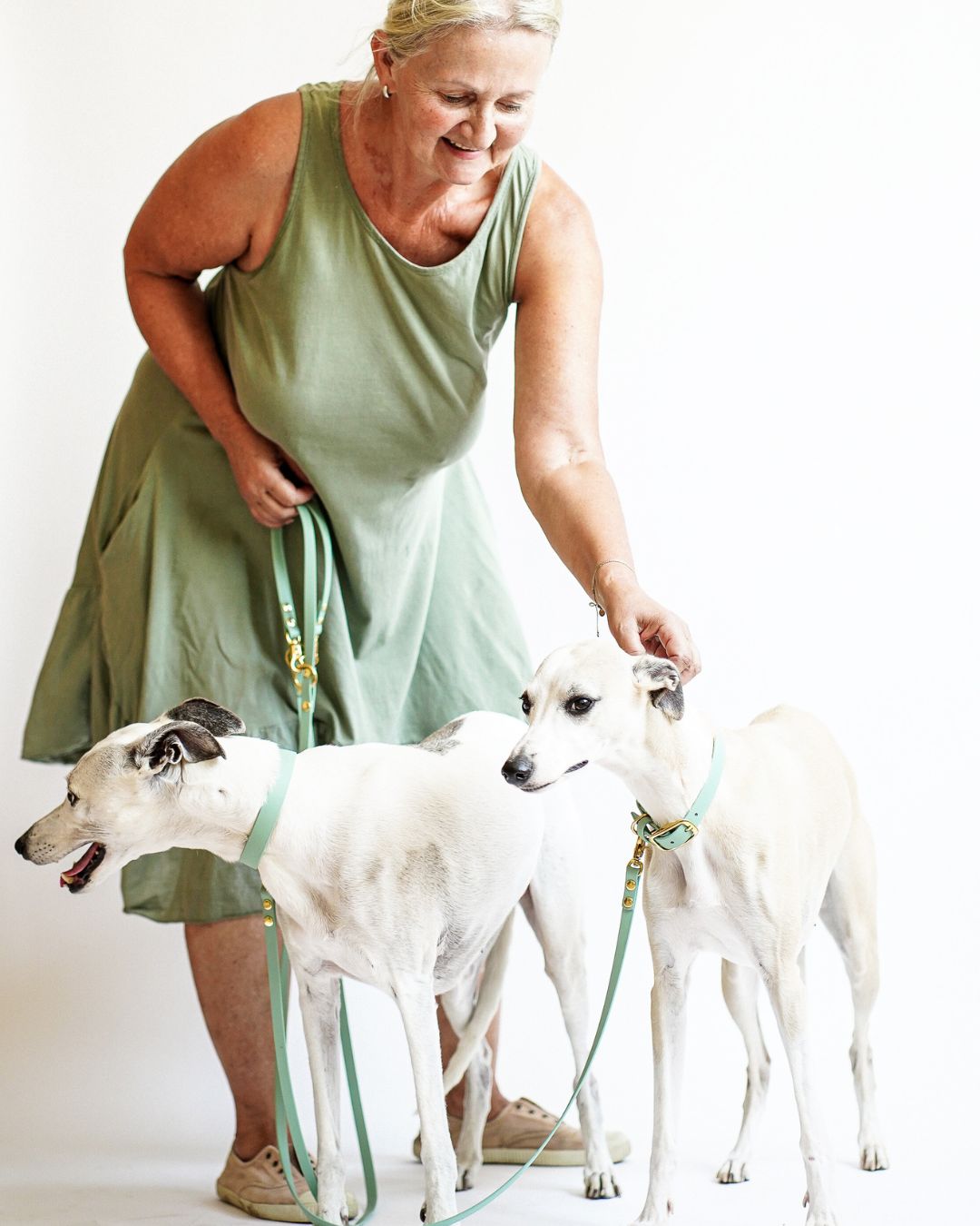 Set | Halsband & Leine aus Biothane® 'Salbei'