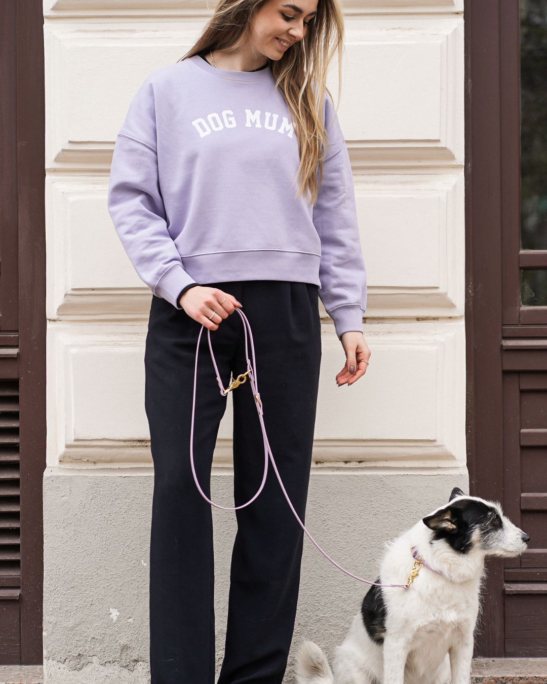 Organic Sweatshirt 'DOG MUM' | Lavendel