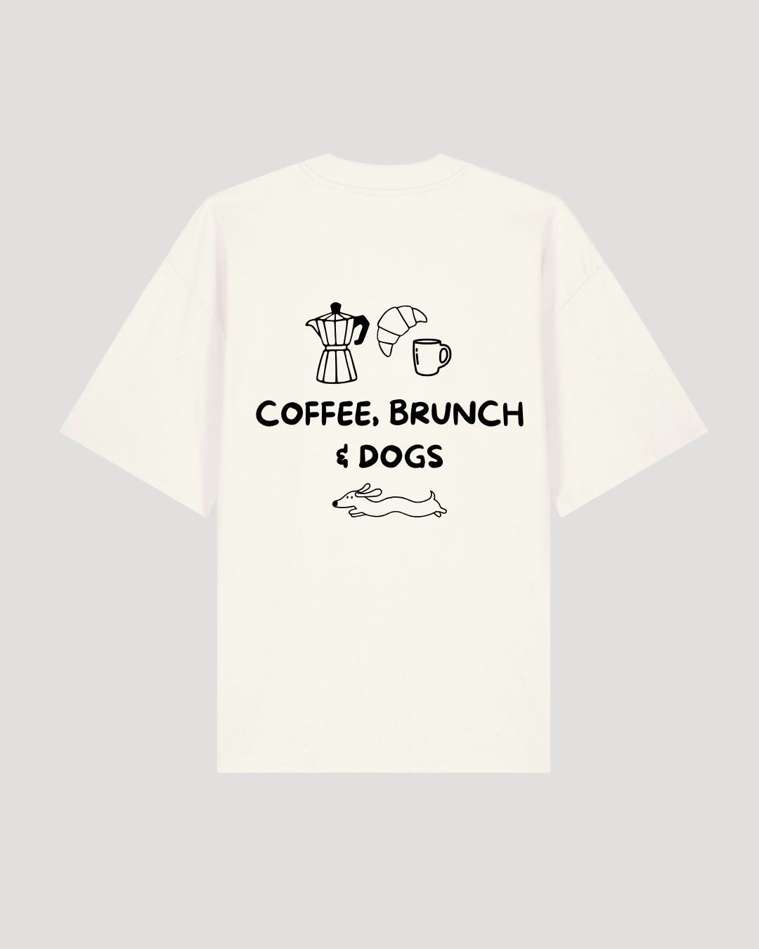 Limited | Organic T-Shirt 'coffee, brunch & dogs'