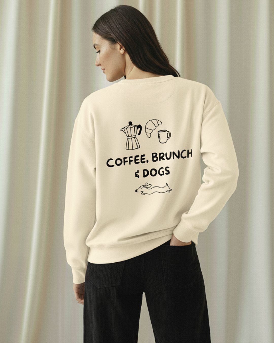 Limited | Organic Sweatshirt 'coffee, brunch & dogs'