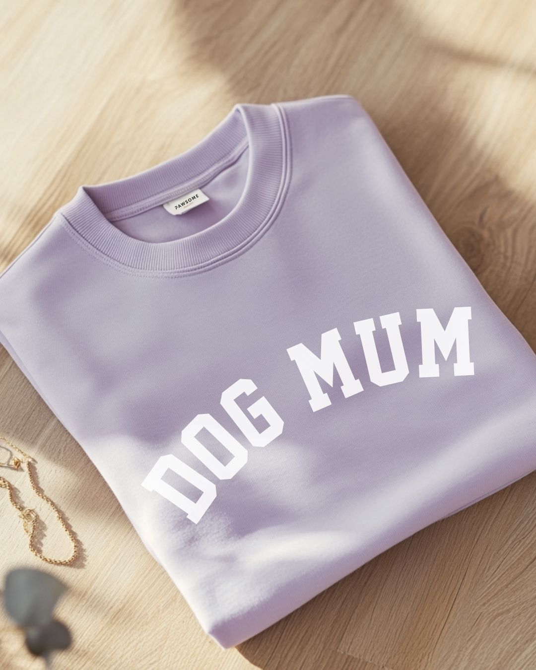 Organic Sweatshirt 'DOG MUM' | Lavendel
