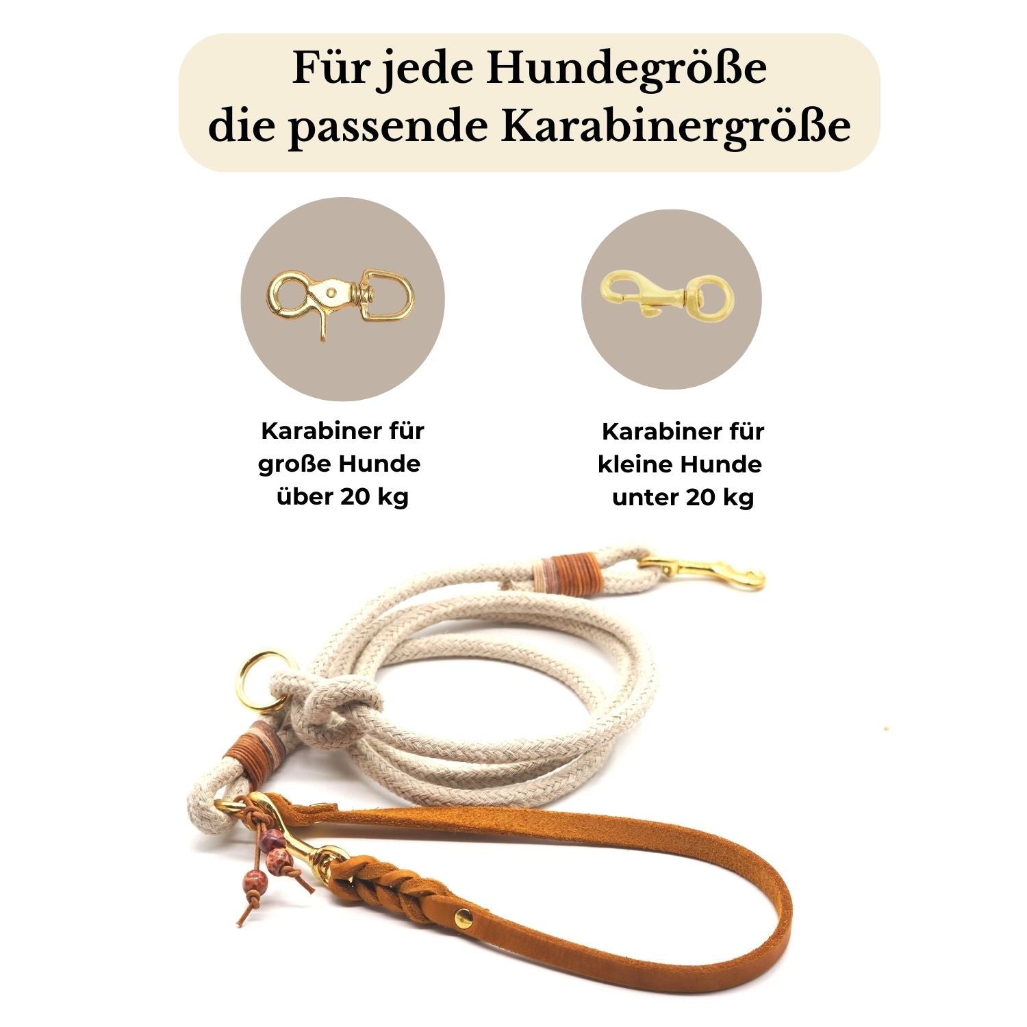 Frühlings-Aktion | Lederhalsband & Tauleine 'Earthy' + GRATIS Gravur + Schlüsselanhänger