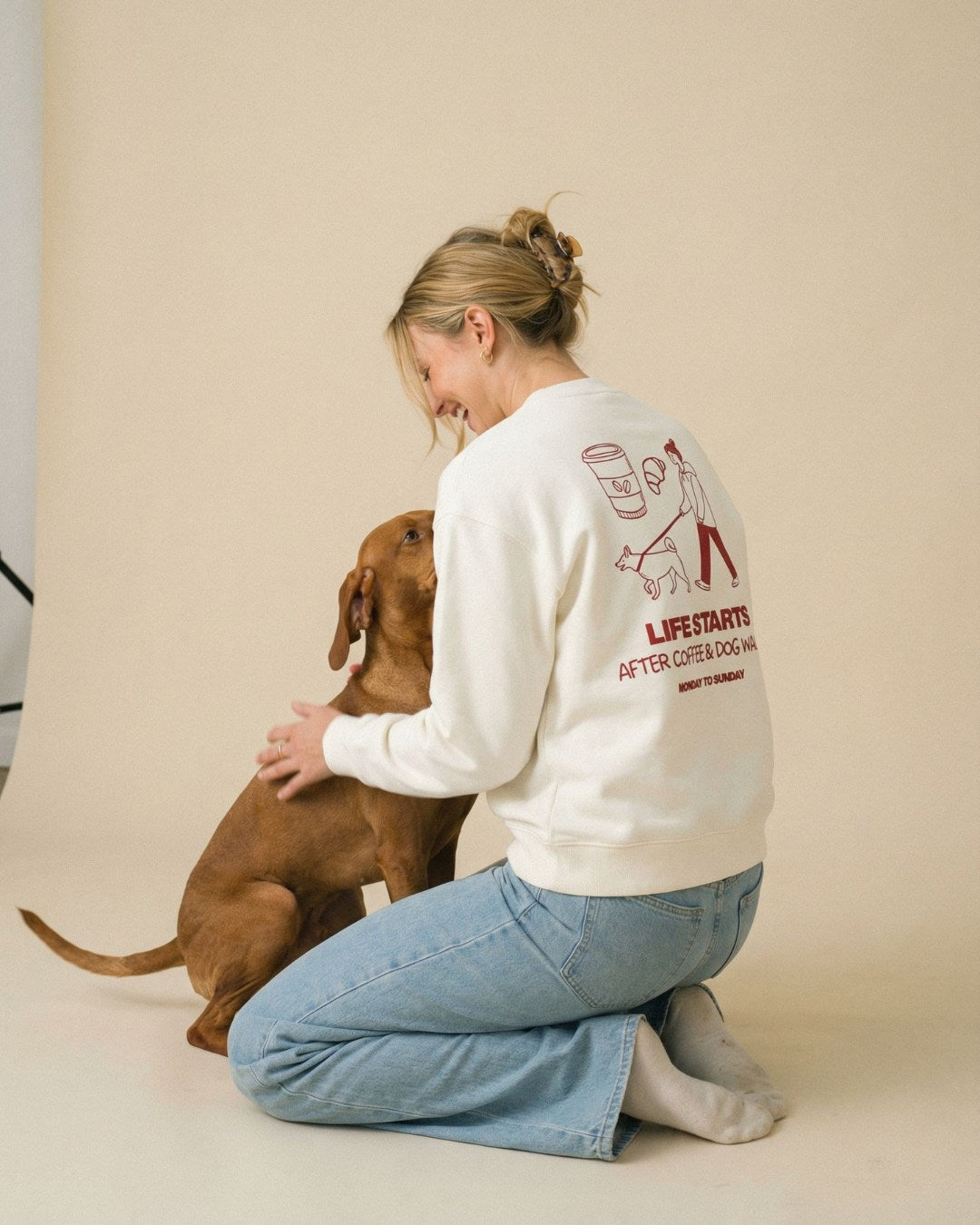 Limited | Organic Sweatshirt 'life starts after coffee & walkies'