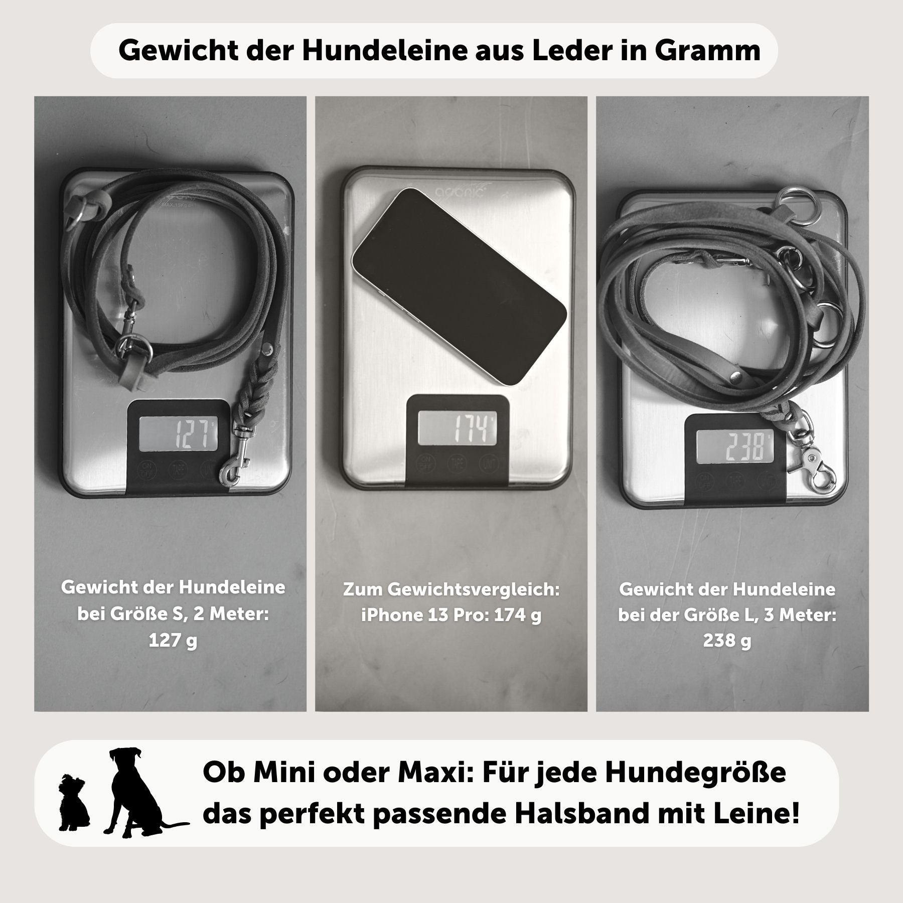 Lederleine 'Bjarki' in Cognac