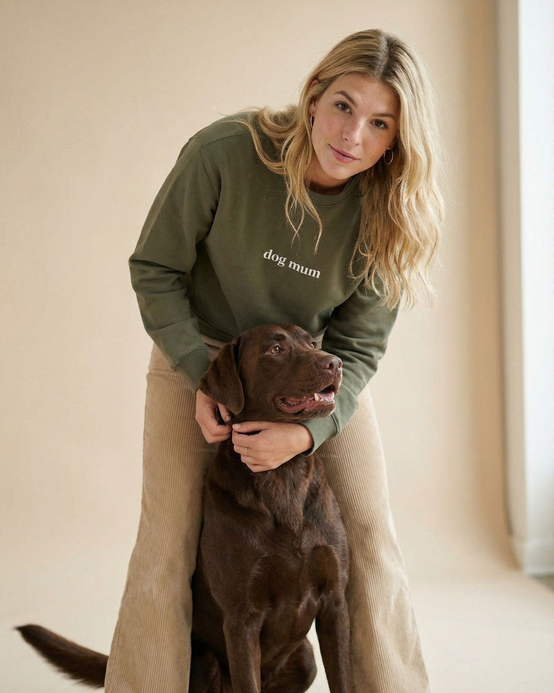 Organic Sweatshirt 'dog mum' | Forest Green