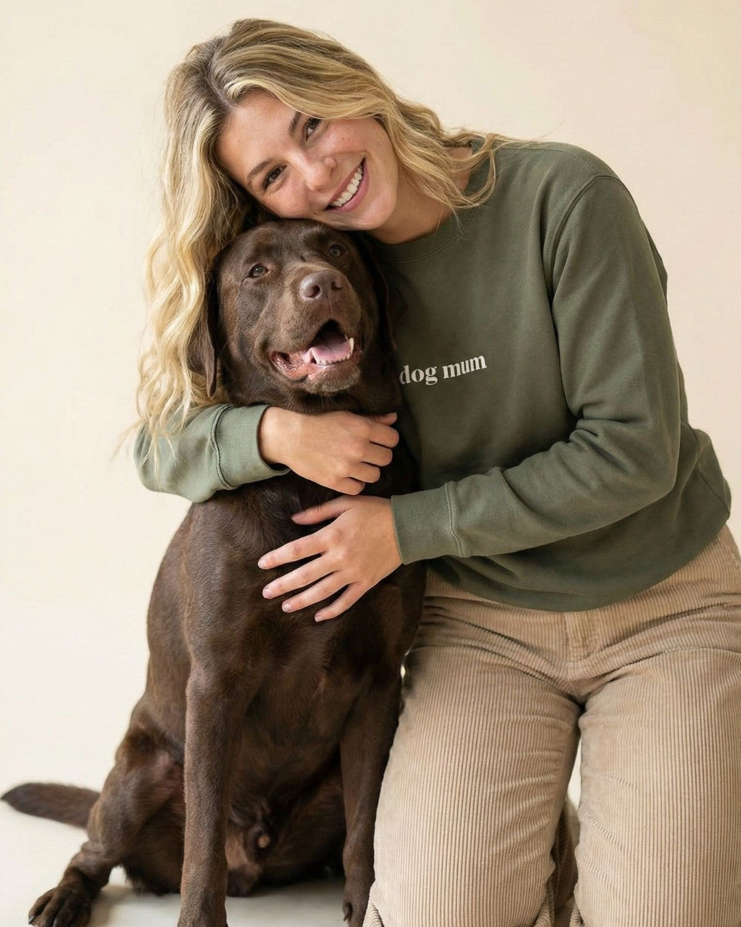 Organic Sweatshirt 'dog mum' | Forest Green