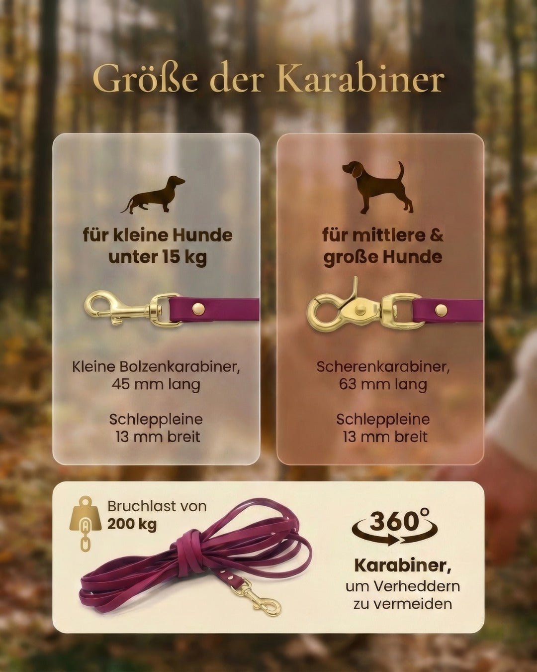 Wasserfeste Schleppleine aus Biothane