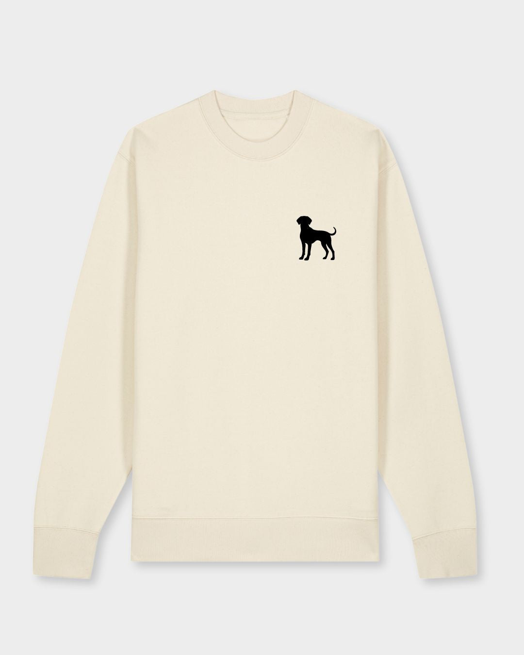 Premium Organic Sweatshirt mit deiner Hunderasse | Vintage White