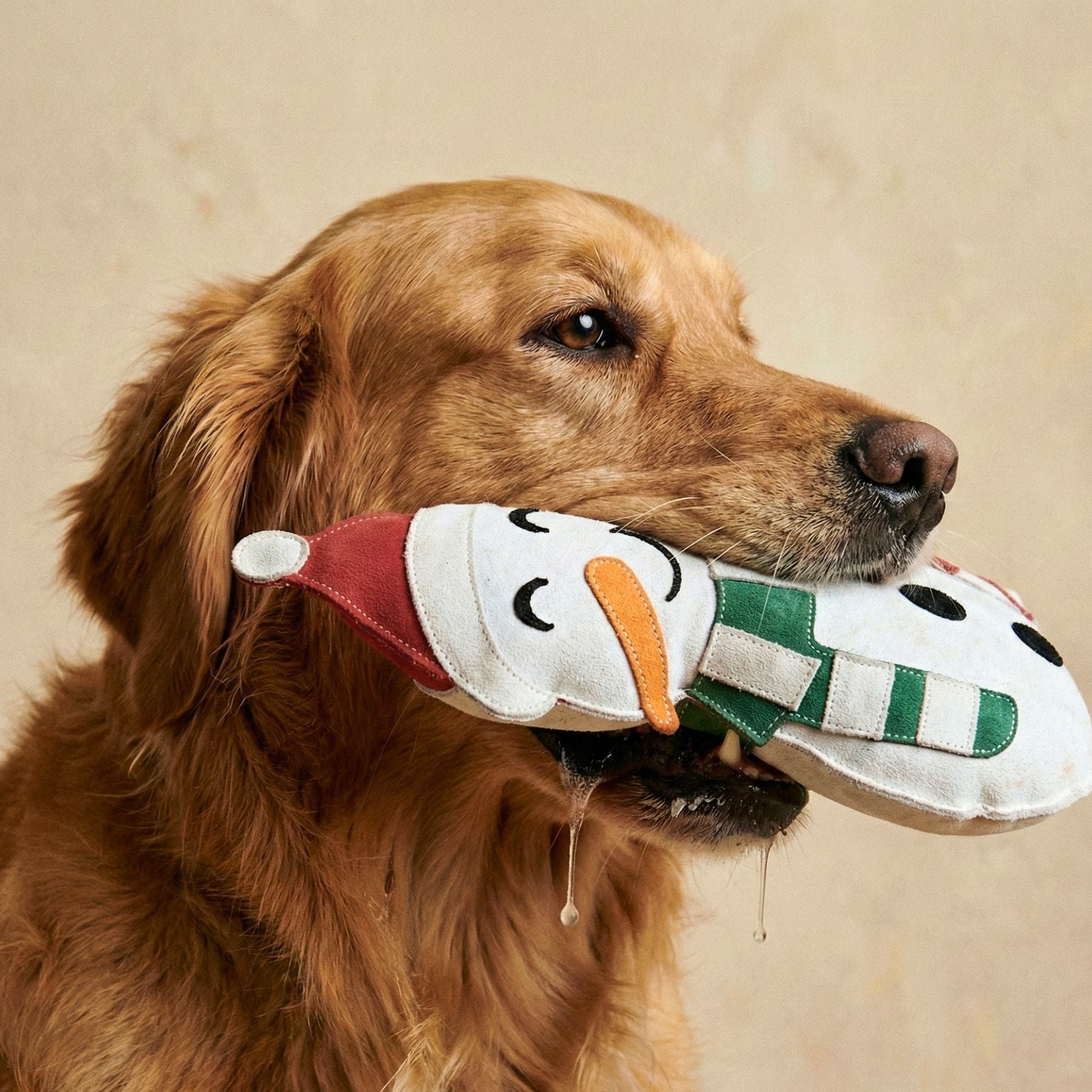 Hundespielzeug 'Schneemann Nils' aus Wildleder