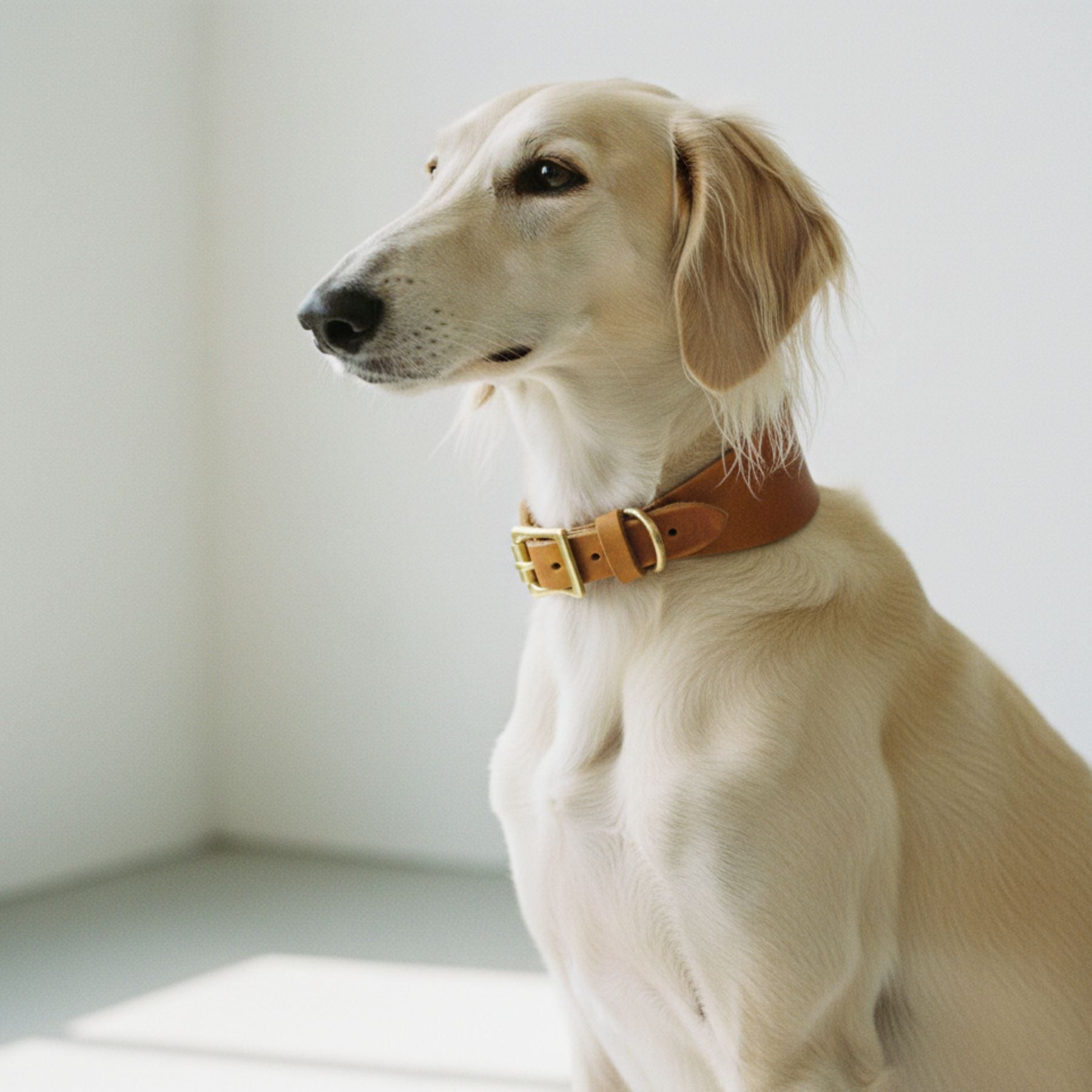 Windhundhalsband aus Fettleder (5 cm breit)