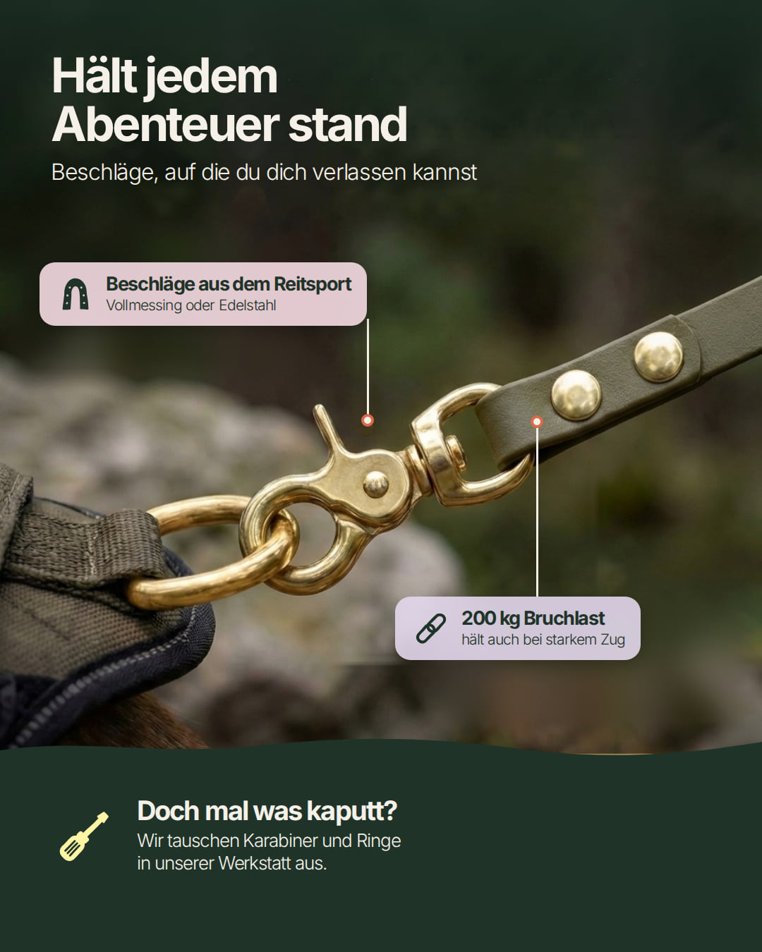 Wasserfeste Schleppleine aus Biothane