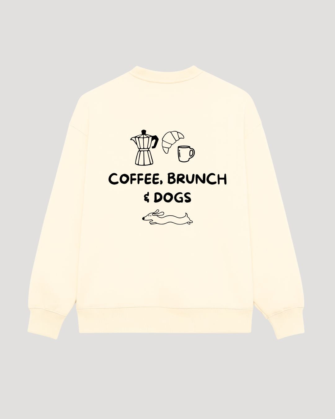 Limited | Organic Sweatshirt 'coffee, brunch & dogs'