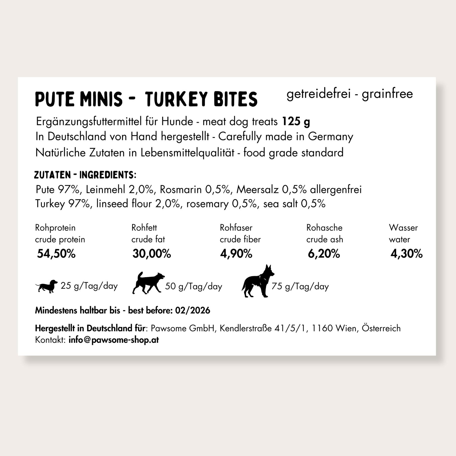 Hundeleckerlis 'Pute Minis' 125 g