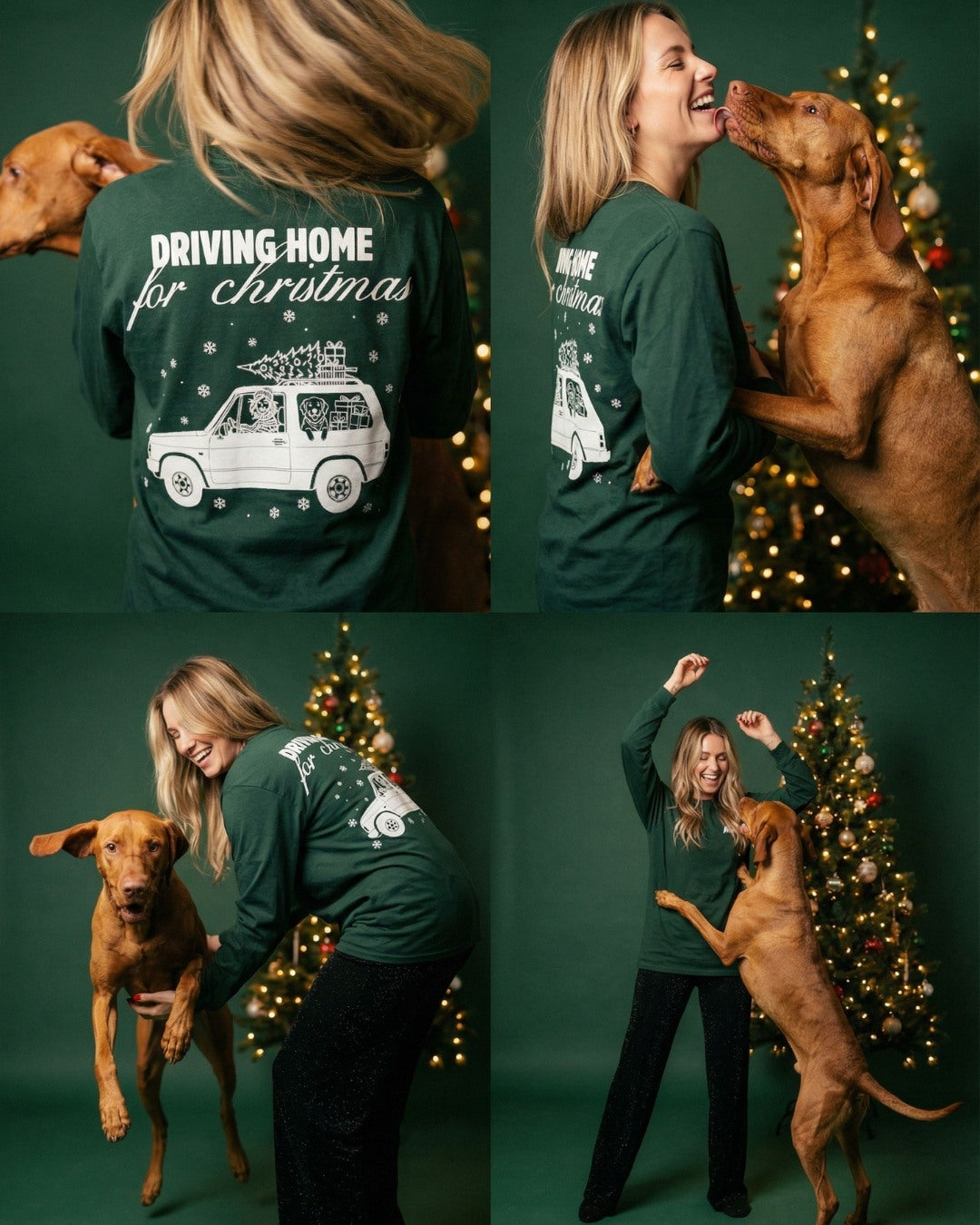 Limited | Organic Longsleeve 'DRIVING HOME for christmas' | Bottle Green