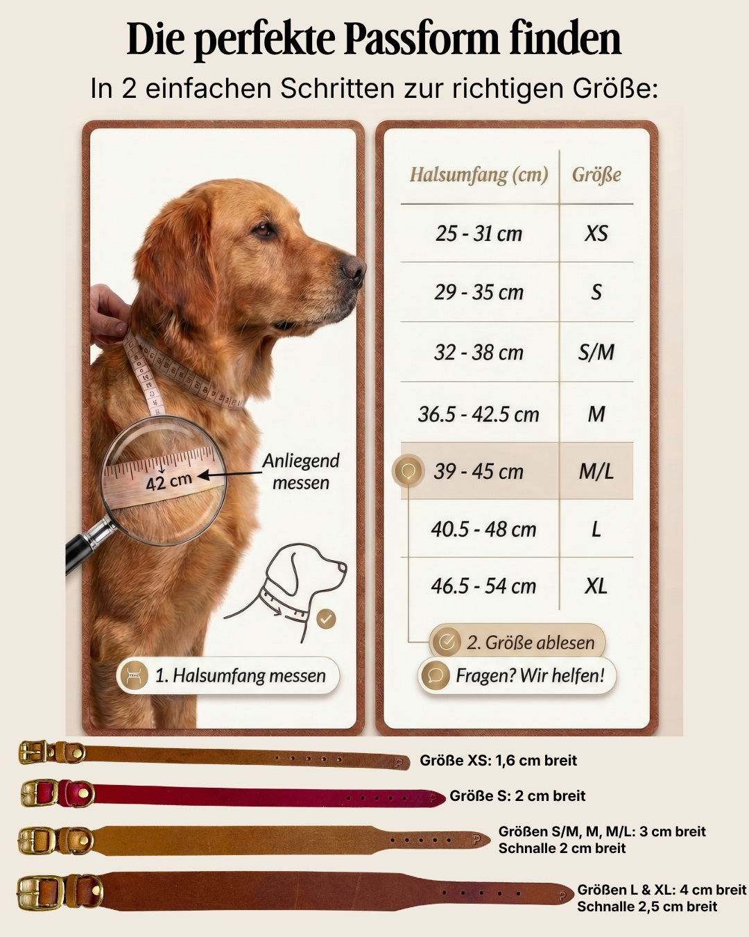 Personalisierbares Lederhalsband  mit Name | Cognac