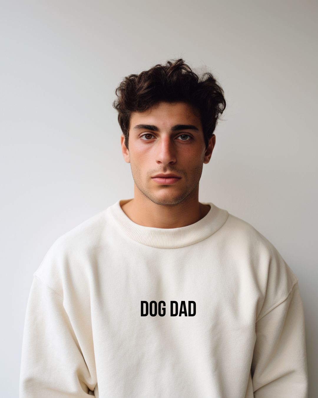 Organic Sweatshirt 'DOG DAD' | Vintage White